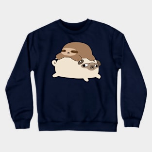 Little Sloth and Pug Crewneck Sweatshirt